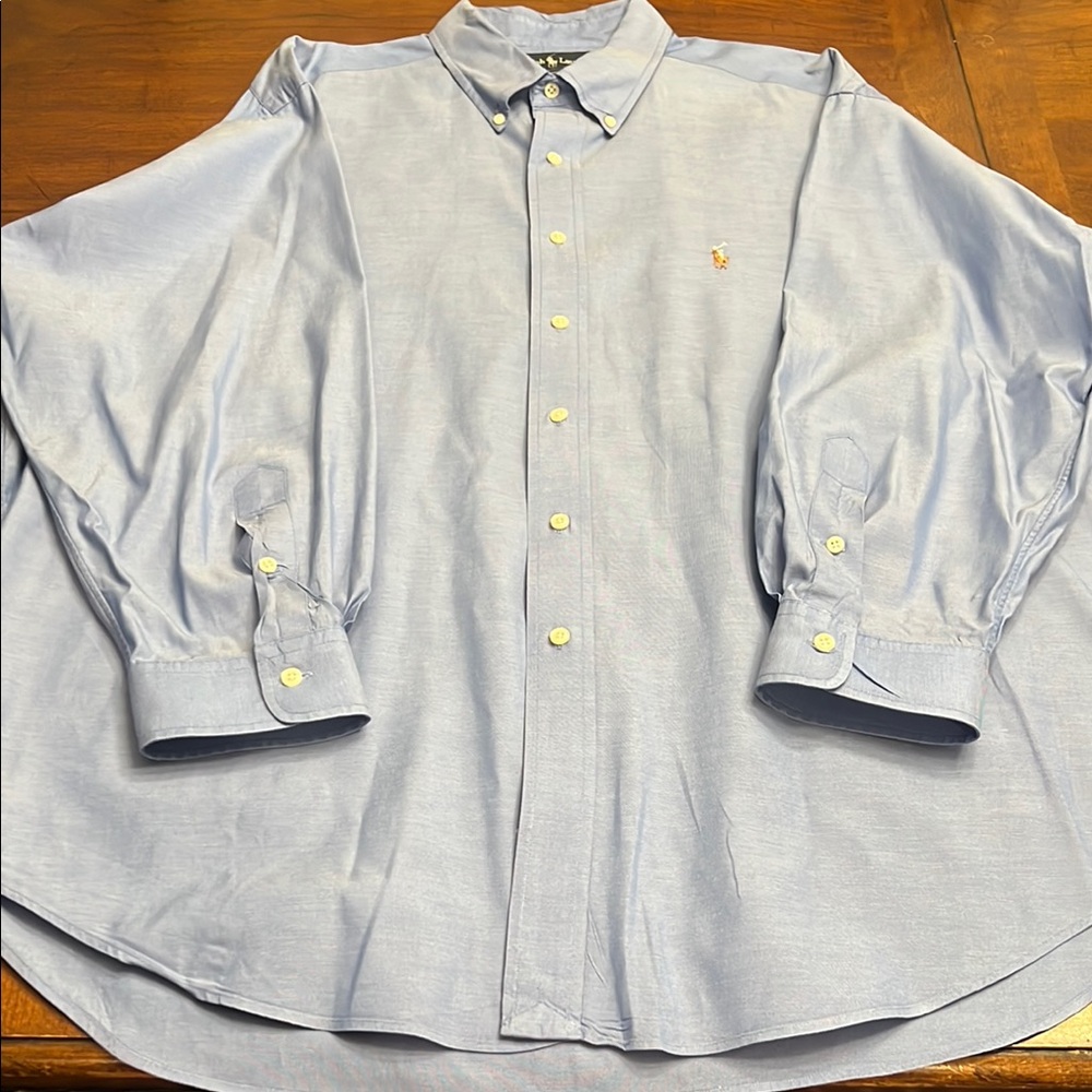 Ralph Lauren Blue Dress Shirt Classic Button-Down